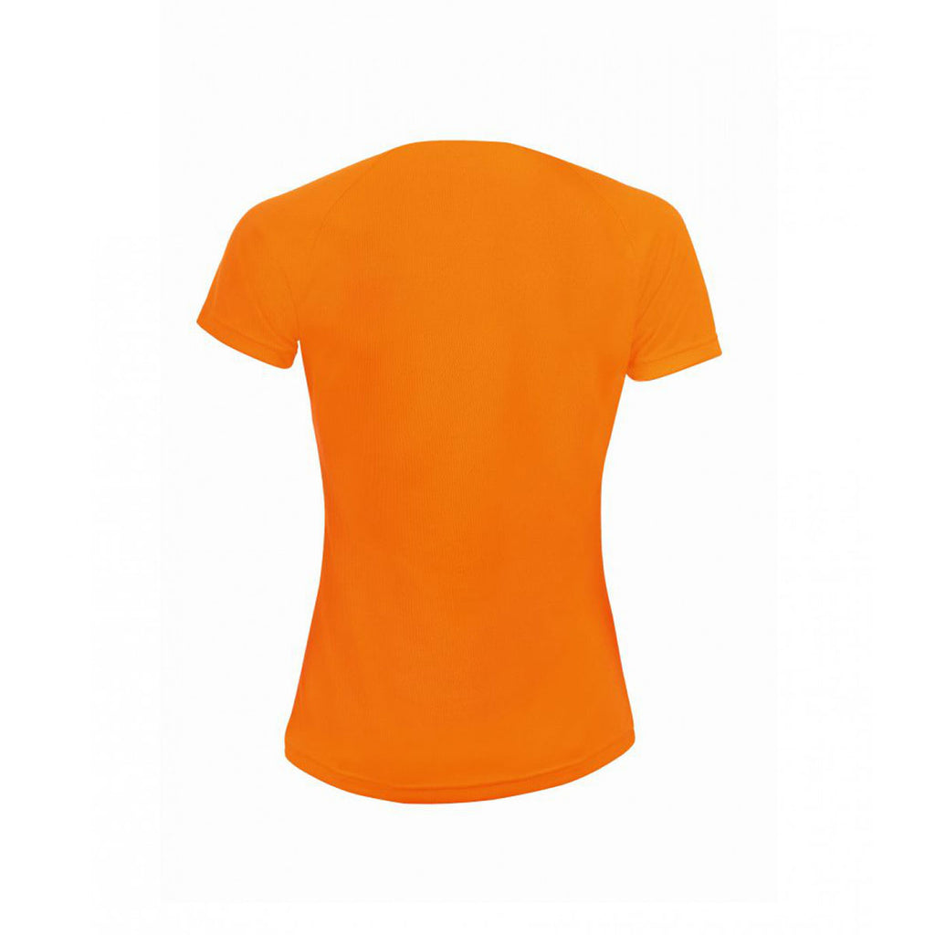 SOL'S Women's Neon Orange Sporty T-Shirt