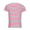 SOL'S Men's White/Red Miles Stripe T-Shirt