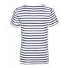 SOL'S Youth White/Navy Miles Stripe T-Shirt