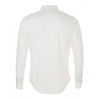 SOL'S Men's White/French Navy Becker Polka Dot Long Sleeve Poplin Shirt