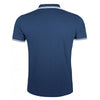 SOL'S Men's French Navy/White Pasadena Tipped Cotton Pique Polo Shirt