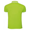 SOL'S Men's Lime/White Pasadena Tipped Cotton Pique Polo Shirt