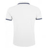 SOL'S Men's White/Navy Pasadena Tipped Cotton Pique Polo Shirt