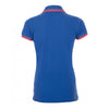 SOL'S Women's Royal/Neon Coral Pasadena Tipped Cotton Pique Polo Shirt