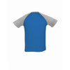 SOL'S Men's Royal Blue/Grey Marl Funky Contrast Baseball T-Shirt