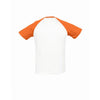 SOL'S Men's White/Orange Funky Contrast Baseball T-Shirt