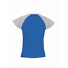 SOL'S Women's Royal Blue/Grey Marl Milky Contrast Baseball T-Shirt
