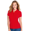 SOL'S Women's Red People Cotton Pique Polo Shirt