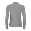 SOL'S Women's Grey Marl Podium Long Sleeve Cotton Pique Polo Shirt