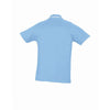 SOL'S Men's Sky Blue/White Practice Tipped Cotton Pique Polo Shirt