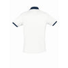 SOL'S Men's White/French Navy Prince Contrast Cotton Pique Polo Shirt