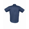 SOL'S Men's French Navy Brooklyn Short Sleeve Twill Shirt