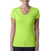 Next Level Women's Neon Green Sporty V-Neck Tee