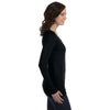 Anvil Women's Black Ringspun Sheer Long-Sleeve Featherweight T-Shirt