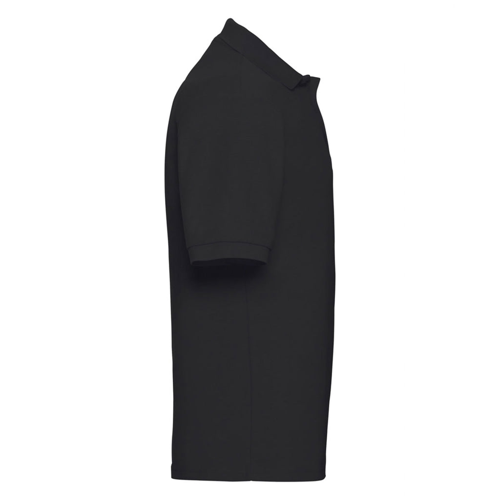 Russell Men's Black Poly/Cotton Pique Polo Shirt