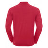 Russell Men's Red Classic Long Sleeve Cotton Pique Polo Shirt