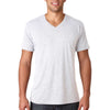 Next Level Men's Heather White Triblend V Neck Tee