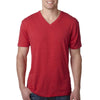 Next Level Men's Vintage Red Triblend V Neck Tee