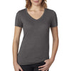 Next Level Women's Charcoal Poly/Cotton V Neck Tee