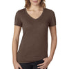 Next Level Women's Espresso Poly/Cotton V Neck Tee