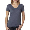 Next Level Women's Indigo Poly/Cotton V Neck Tee