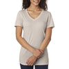 Next Level Women's Silver Poly/Cotton V Neck Tee