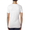 Next Level Women's White Poly/Cotton V Neck Tee