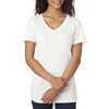Next Level Women's White Poly/Cotton V Neck Tee
