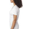 Next Level Women's White Poly/Cotton V Neck Tee