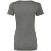 Next Level Women's Dark Gray Burnout Deep V Tee