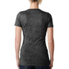 Next Level Women's Dark Gray Burnout Deep V Tee