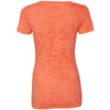 Next Level Women's Neon Orange Burnout Deep V Tee