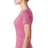 Next Level Women's Neon Pink Burnout Deep V Tee