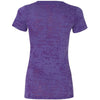 Next Level Women's Purple Rush Burnout Deep V Tee