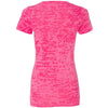Next Level Women's Shocking Pink Burnout Deep V Tee