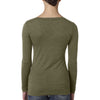 Next Level Women's Military Green Triblend Long-Sleeve Scoop Tee