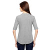 Anvil Women's Heather Grey Triblend Deep Scoop Half-Sleeve T-Shirt