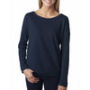 Next Level Women's Midnight Navy Terry Long-Sleeve Scoop Tee