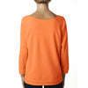 Next Level Women's Neon Heather Orange Terry Raw-Edge 3/4-Sleeve Raglan Tee