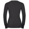 Russell Collection Women's Charcoal Marl Cotton Acrylic V Neck Sweater