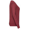 Russell Collection Women's Cranberry Cotton Acrylic V Neck Sweater