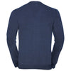 Russell Collection Men's Denim Marl Cotton Acrylic V Neck Cardigan