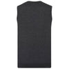 Russell Collection Men's Charcoal Marl Sleeveless Cotton Acrylic V Neck Sweater