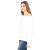 Bella + Canvas Women's Solid White Triblend Wide Neck Sweatshirt