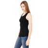Bella + Canvas Women's Black Sheer Mini Rib Racerback Tank