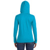Anvil Women's Caribbean Blue/Dark Grey Long-Sleeve Hooded T-Shirt