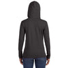 Anvil Women's Heather Dark Grey/Dark Grey Long-Sleeve Hooded T-Shirt