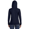 Anvil Women's Navy/Dark Grey Long-Sleeve Hooded T-Shirt