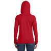 Anvil Women's Red/Dark Grey Long-Sleeve Hooded T-Shirt
