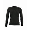 SOL'S Women's Black Galaxy Cotton Acrylic V Neck Sweater
